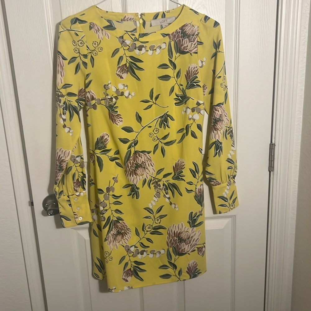 Loft Yellow Floral Dress